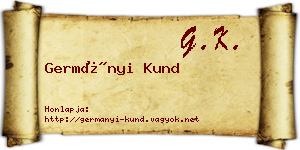 Germányi Kund névjegykártya